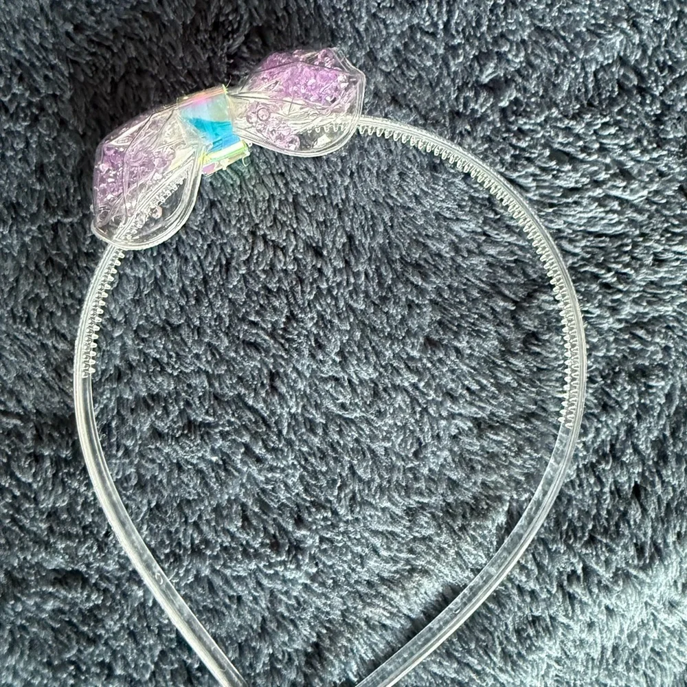 Bundle of two girls’ headbands pink and purple with bow